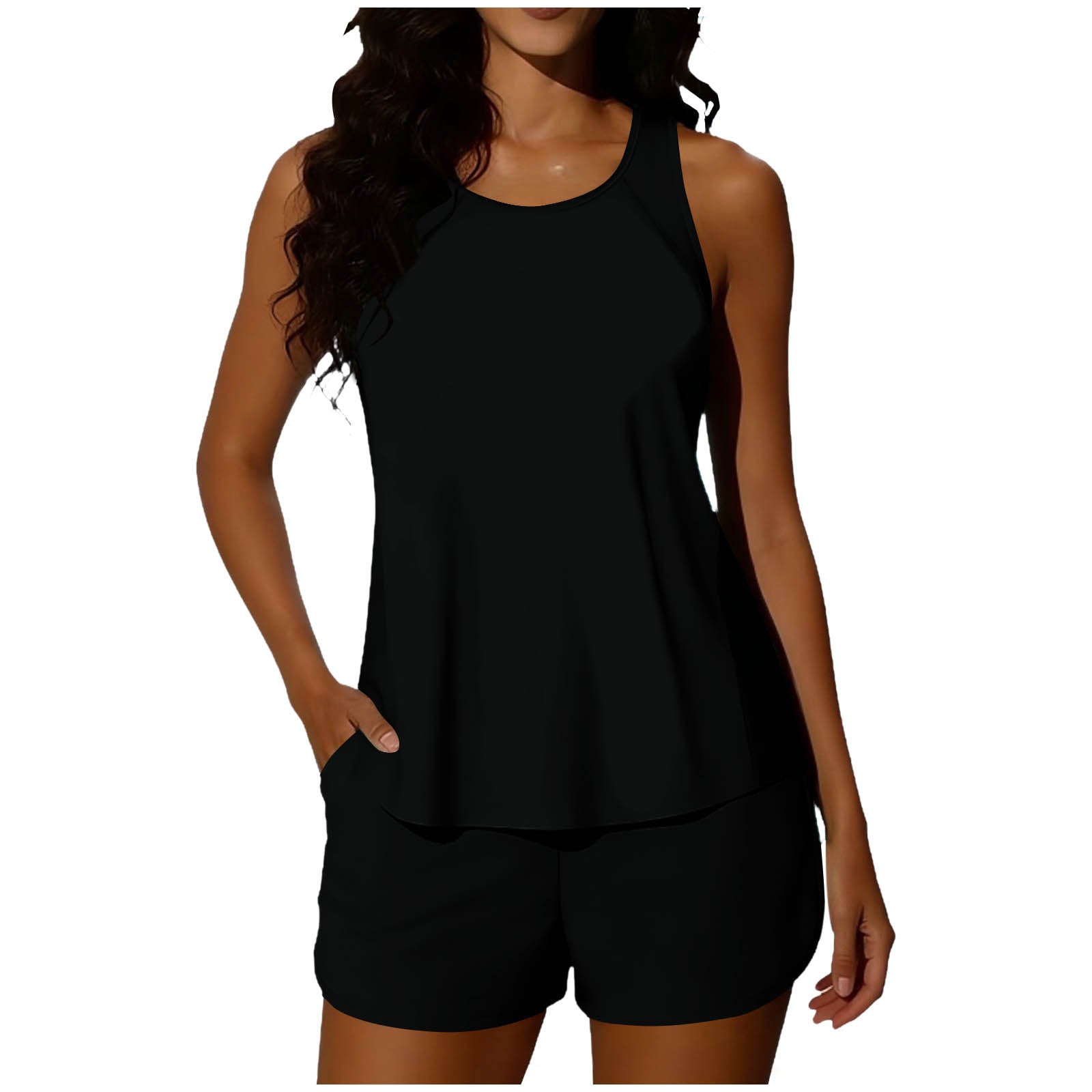 Slimming Shorts Set Summer Solid Color