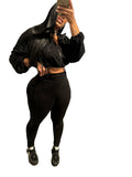 European And American-style Sexy Drawstring Waist Cinching Midriff-baring Tight Pants Two-piece Set