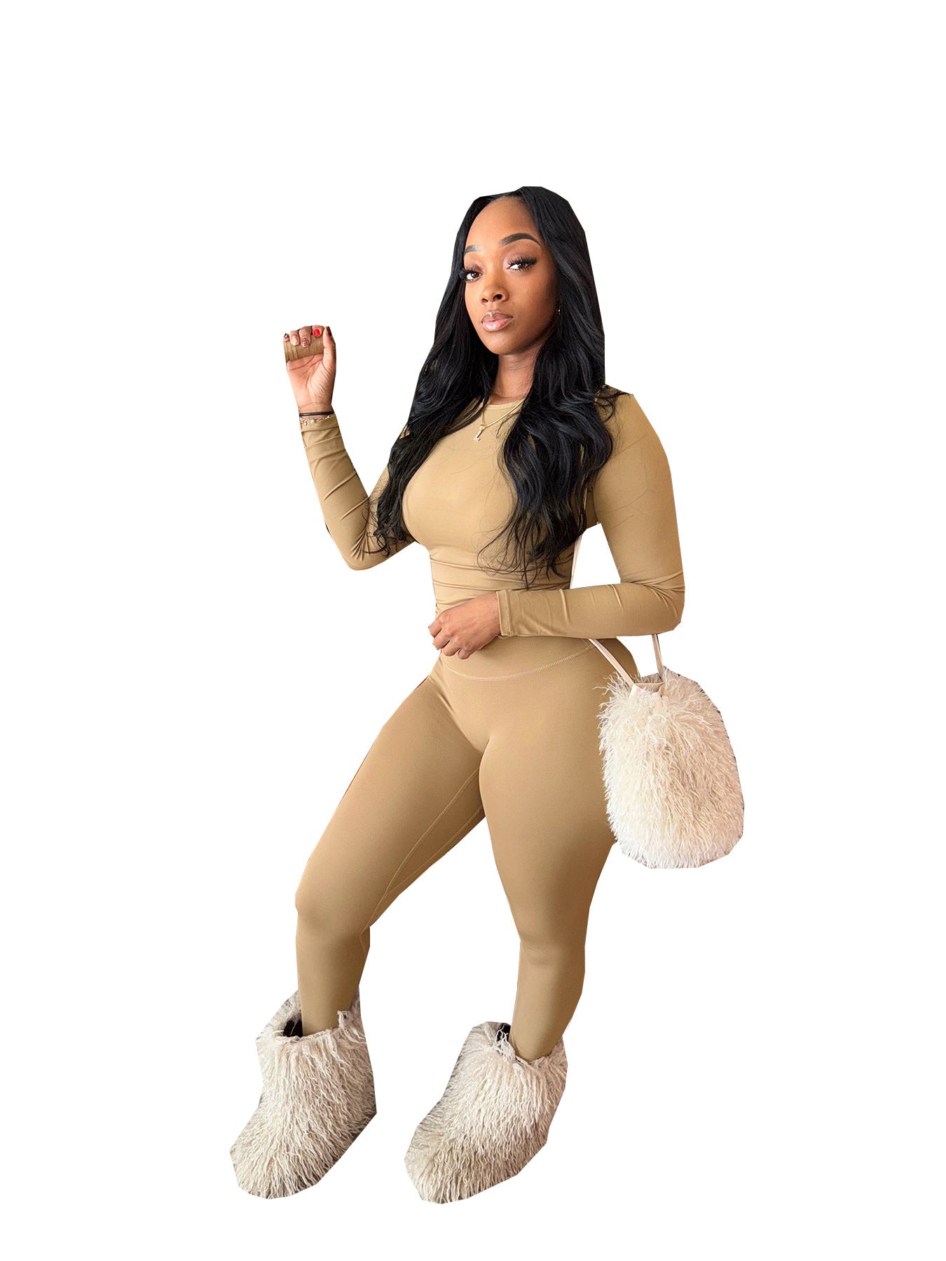 Slim-Fit Fashionable Commuter High-Stretch Two-Piece Sport Set