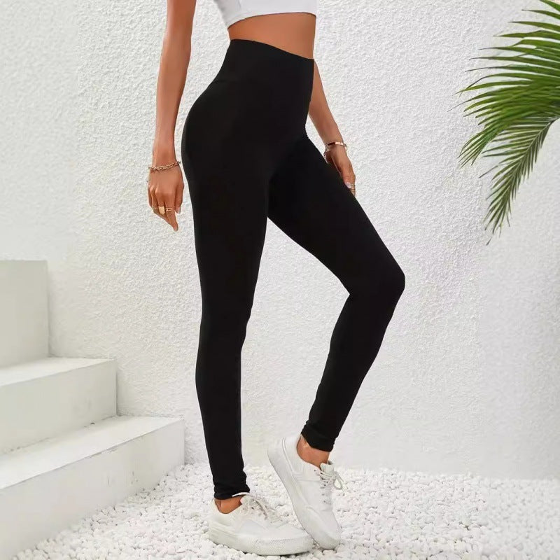 Contrast-color Patchwork Running Tummy-control Base Leggings