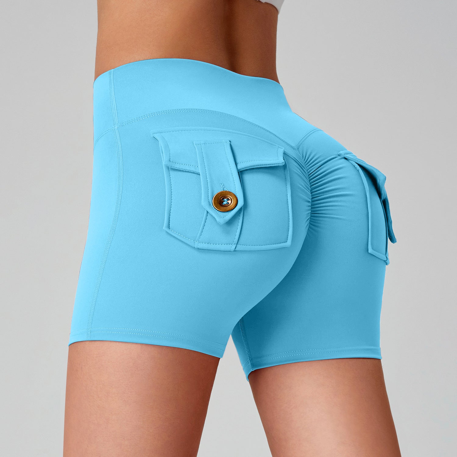 women quick dry running leggings sky blue