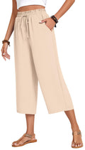 Loose-fitting Casual Wide-leg Pants With Pockets And A High Waist