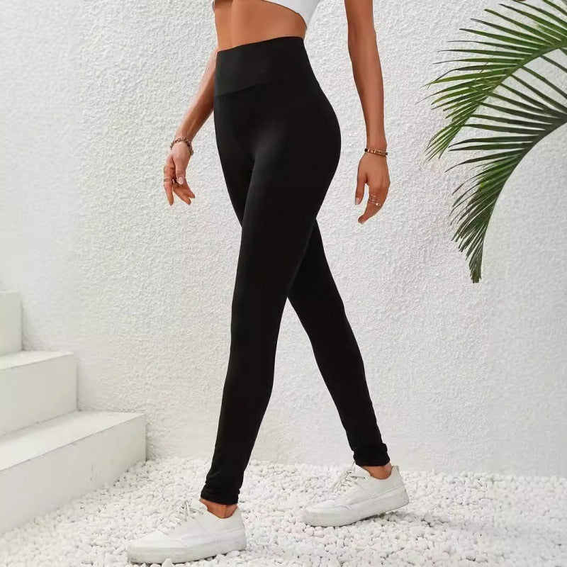 Contrast-color Patchwork Running Tummy-control Base Leggings