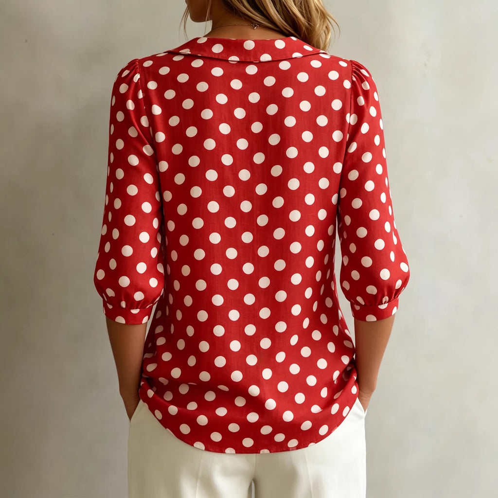 Retro Polka Dot Pattern Womens Shirt