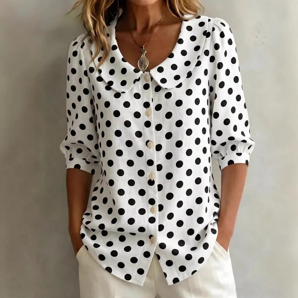 Retro Polka Dot Pattern Womens Shirt