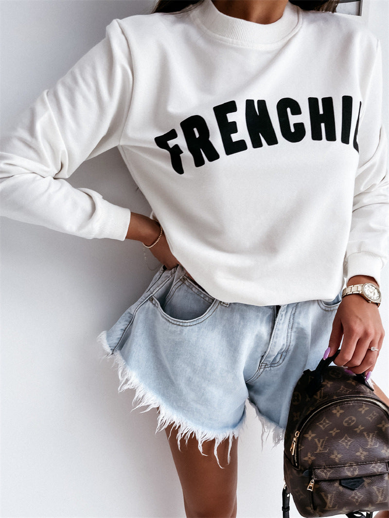 Round Neck Capless Urban Casual Pullover Sweater