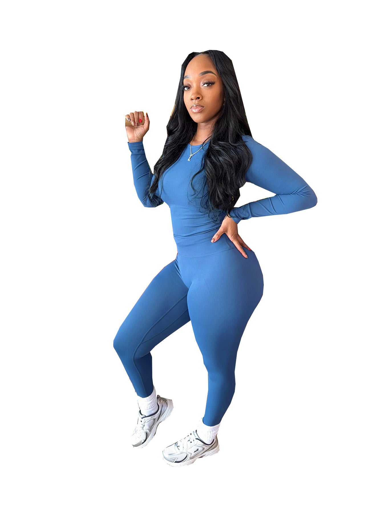 Slim-Fit Fashionable Commuter High-Stretch Two-Piece Sport Set