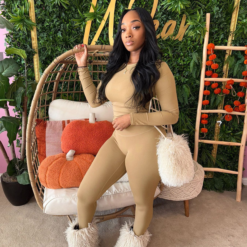 Slim-Fit Fashionable Commuter High-Stretch Two-Piece Sport Set