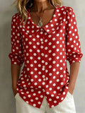 Retro Polka Dot Pattern Womens Shirt