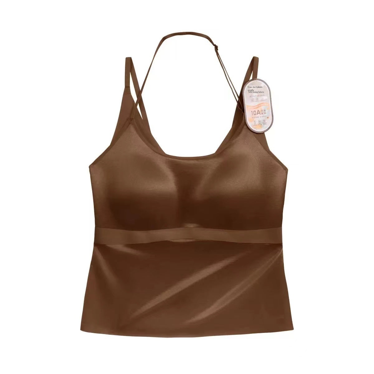 Neck Hanging Sports Vest For Women Satin Antibacterial Strapless With Built In Bra Padswear It As An Outer Layer